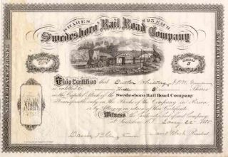 1885 Swedesboro Rr Stock Certificate photo