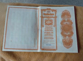 1946 Specimen - Great Northern Railway Coupon Bond $1000 - 64 Years - 128 Coupons photo