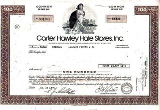 Carter Hawley Hale Stores,  Inc.  Ca 1975 Stock Certificate photo