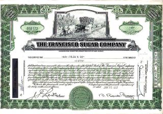Francisco Sugar Company Nj 1957 Stock Certificate photo