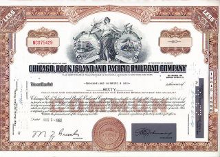 Brokerowned Stock Certificate: Oppenheimer Newborg,  Payee; Chgo Ri & Pac,  Issuer photo