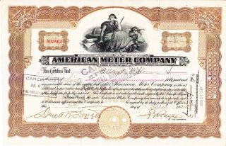 American Meter Company 1930 Stock Certificate photo
