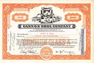 Cannon Shoe Company Md 1955 Stock Certificate photo