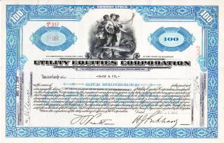 Utility Equities Corporation 1940 Stock Certificate photo