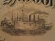 Antique 1870s Victorian Old Rare Michigan City In Harbor Stock Certificate Ship Transportation photo 2