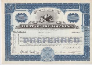 Fruit Of The Loom Inc. . . . . . .  1938 Stock Certificate photo