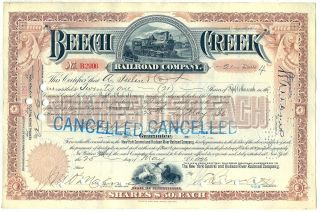 Beech Creek Railroad Company Stock Certificate Pennsylvania photo