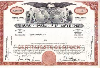 Broker Owned Stock Certificate: Hertz Warner & Co,  Payee; Pan Am Air,  Issuer photo