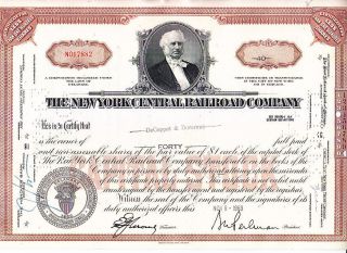 Broker Owned Stock Certificate: Decoppet & Doremus,  Payee; Nycentral Rr,  Issuer photo