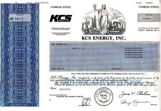 Kcs Energy,  Inc.  Stock Certificate photo