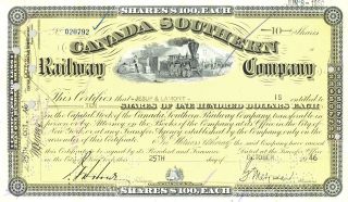 1946 Canada Southern Railway Company Stock Certificate - Ontario Railroad photo