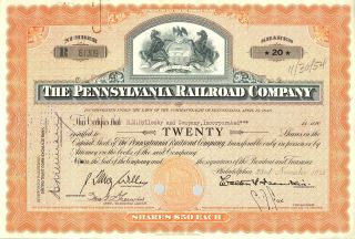 1954 Pennsylvania Railroad Capital Stock Certificate photo