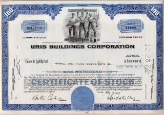 Uris Buildings Corporation Stock Certificate York Construction photo