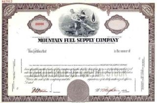 Mountain Fuel Supply Co Specimen Stock Certificate photo
