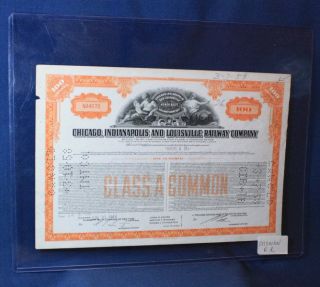1949 Monon Railroad Route Stock Certificate Chicago Indianapolis Louisville photo