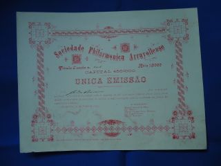 Portugal Share Sociedade Philarmonica Arrayollense 1$000 Reis 1894 Look Scans photo