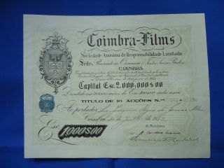 Portugal Share Coimbra Films 1000 Escudos 1932 Look Scans photo