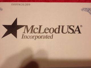 Mcleod Usa Stock Certificate photo