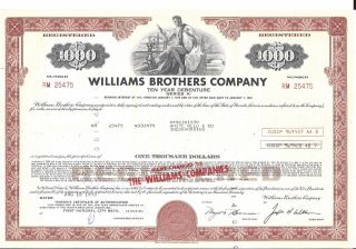 Wlliams Brothers Company. . . . . . .  1973 10 Year Debenture Certificate photo