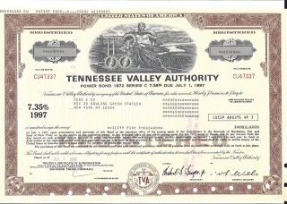 Tennessee Valley Authority. . . . . . .  Power Bond 1972 Series C photo