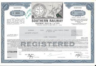 Southern Railway Equipment Trust No.  2 Of 1979. . . . .  1982 Certificate photo