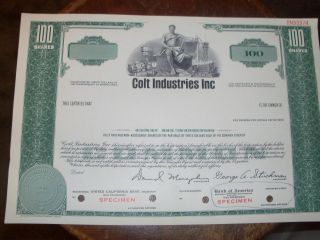 Colt Industries Inc Specimen Stock Certificate photo