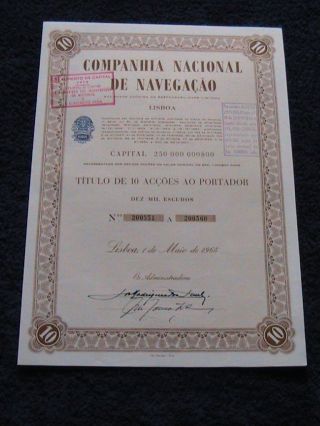 National Company The Navigation - Ten Share The Holder Certified 1968 photo