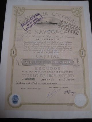 Colonial Navigation Company - One Share Certified 1951 photo