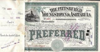 Pittsburgh Youngstown Ashtabula Rr Stock 1898 photo