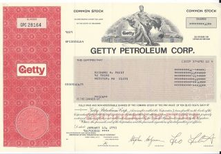 Getty Petroleum Corp. . . . . .  1995 Stock Certificate photo