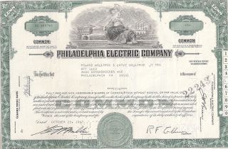 Philadelphia Electric Company. . . . . . . . .  1959 Stock Certificate photo