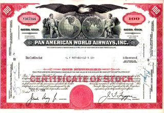 Broker Owned Stock Certificate: L F Rothschild Co,  Payee; Pan Amer Air,  Issuer photo