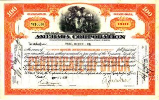 Amerada Corporation 1927 Stock Certificate photo
