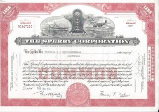 The Sperry Corporation. . . . . . .  1955 Stock Certificate photo
