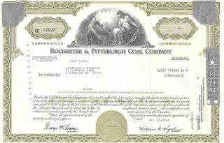 Rochester & Pittsburgh Coal Company. . . . . .  1989 Stock Certificate photo