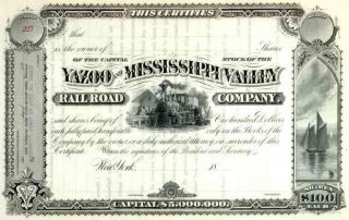 18__ Yazoo & Mississippi Valley Rr Stock Certificate photo
