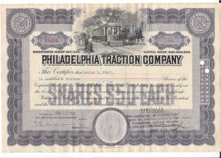 Philadelphia Traction Company. . . . . .  1926 Stock Certificate photo