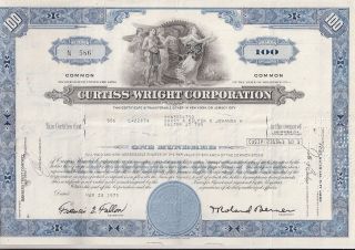 Curtiss - Wright Corporation. . . . . . .  1979 Stock Certificate photo