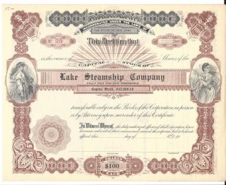 Lake Steamship Company. . . . . . .  Unissued Stock Certificate photo