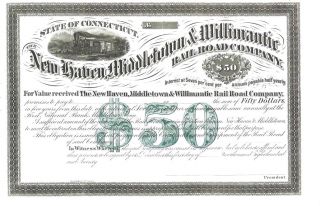 Haven,  Middletown & Willimantic Rail Road Company. . .  1870 Promise To Pay photo