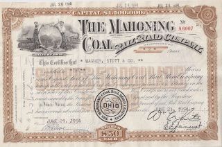 The Mahoning Coal Railroad Company. . . .  1951 Stock Certificate photo