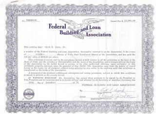 Federal Building And Loan Association (utah). . . .  1976 Savings Certificate photo