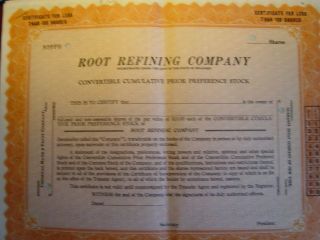 Root Refining Company,  5 Certificates photo