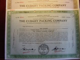 The Cudahy Packing Company,  2 Certificates photo