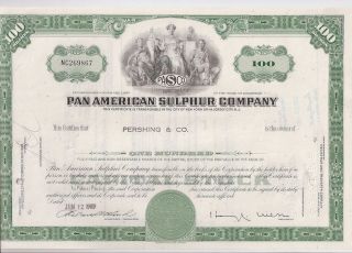 Pan American Sulphur Company. . . . .  1966 Stock Certificate photo