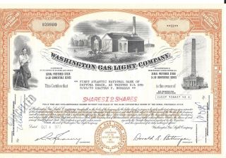 Washington Gas Light Company. . . . .  1973 Stock Certificate photo
