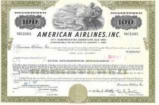American Airlines Inc. . . . . .  Debenture Due 1992 photo
