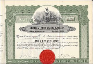 Adams & Mckee Trading Company (california). . . .  1927 Stock Certificate photo