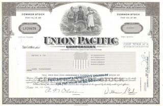 Union Pacific Corporation. . . . .  1980 Stock Certificate photo