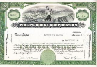 Broker Owned Stock Certificate: Burnham And Company,  Payee; Phelps Dodge,  Issuer photo